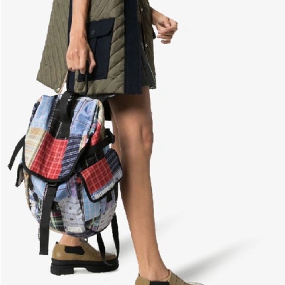 Ganni Plaid Patchwork Backpack